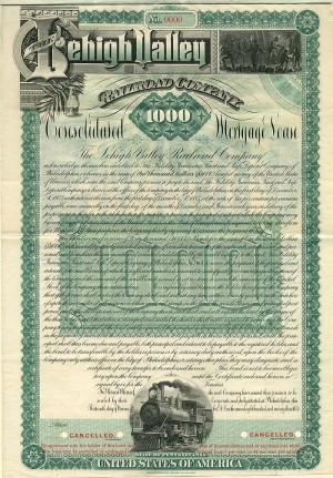 Lehigh Valley Railroad Co. - Specimen Railroad Bond